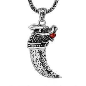 Pendentif Dragon en acier inoxydable par Vittore/ / Argent/é Cha/îne avec dragon pour homme
