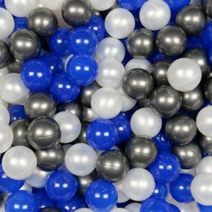 PISCINE À BALLES Mimii - Balles de piscine sèches 500 pièces - perle, graphite métallique, bleue
