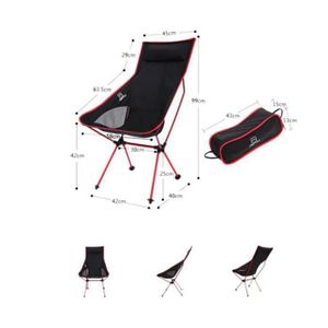 CHAISE DE CAMPING Chaise Pliante Portable Camping en Plein Air Trekking PêChe Pique-Nique Barbecue Plage Tabourets Rouge