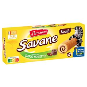 MARBRE & BROWNIE LOT DE 6 - BROSSARD - Savane Gâteaux Pocket Roulé Chocolat Noisettes - boite de 7 sachets - 175 g