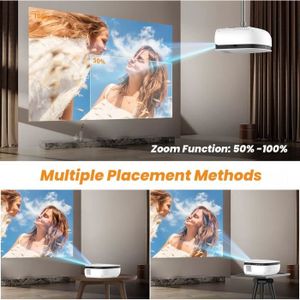 Vidéoprojecteur Mini Vidéoprojecteurs 7500 Lumens Supporte 1080P F