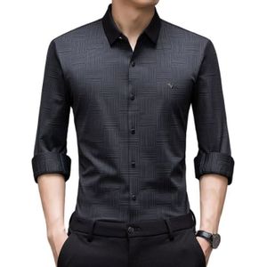 Chemise Homme VEVOR Infroissable Respirante – Manches Longues Noire Taille M