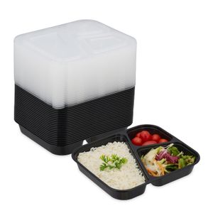The Original - Lot De 2 Boîtes à Salade Avec Compartiment Vinaigrette | Pour Préparation De Repas | Ouverture Latérale