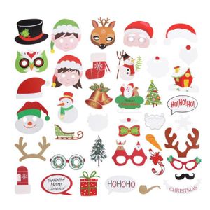 Générique Kit photobooth Joyeux noël rayé 10 pièces