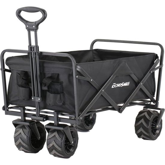 EULANT 2in1 Chariot à Main Pliable Avec Boîte Pliante 60L Et Couvercle