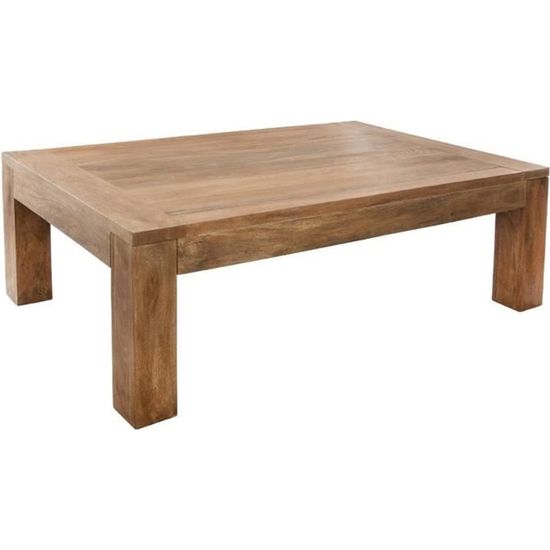 Table basse rectangulaire - ATMOSPHERA - Ajmal Intérieur Nomade - Noir - Aspect bois - 130 cm