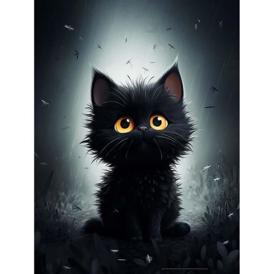 Diamond Painting Chat Noir 5D – Kit Complet 30x30 Cm – Pour Adultes Débutants – Loisir Créatif Anti-stress - 6