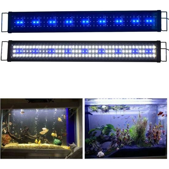 90cm - 120cm Rampe Aquarium LED Blanc Rouge Bleu Vert Lumière Éclairage  Lampe pour Poisson Plantes (Modèle A174)
