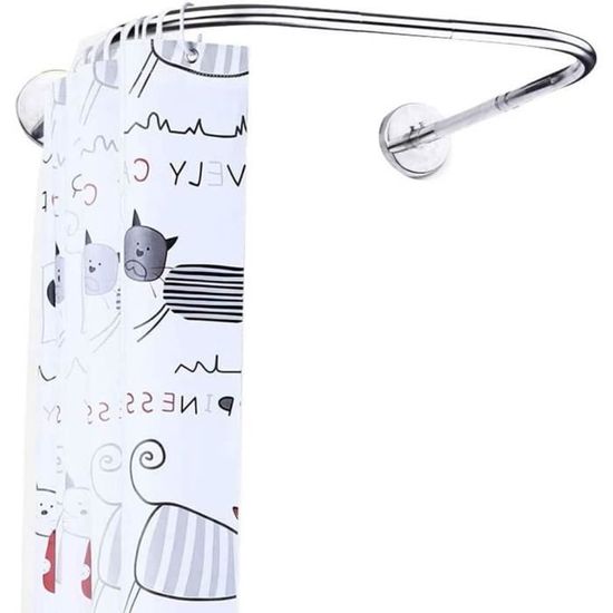Tringle à rideau de douche réglable en acier inoxydable, sans perçage, pour salle de bain, cabine de douche, appartement, 81,3 à 203,2 cm, doré