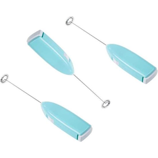 Mousseur à Lait électrique Portable - Pour Cappuccino, Latte, Chocolat Chaud - Fonctionne Sur Piles AA - Avec Support (rose)