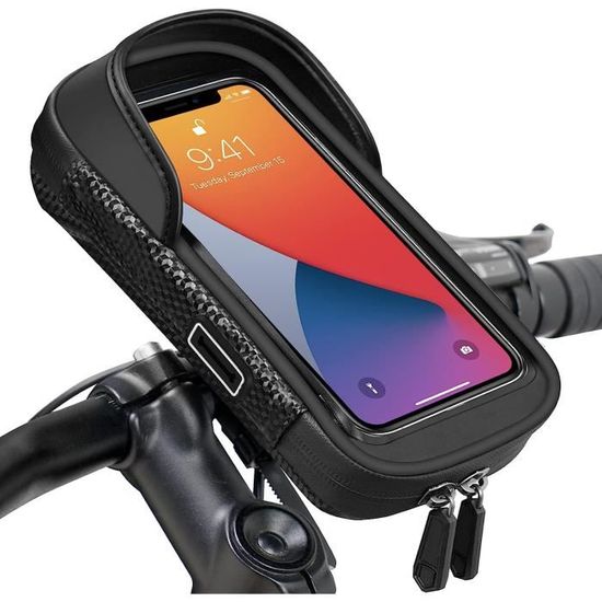 Support Téléphone Vélo Étanche avec Rotation 360° - Noir - Pour Smartphone 7" - Accessoire pour Vélo