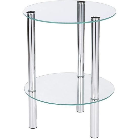 Table TV D'angle MOBILIER DE FRANCE - Acier, Verre, Bois - 4 Plateaux Dont 1 Tournant - Occasion