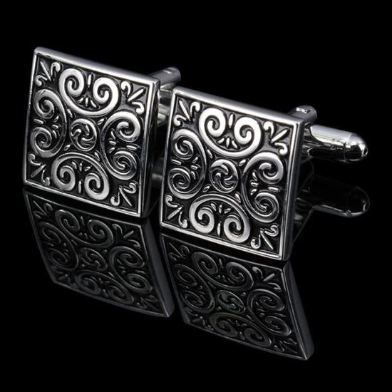 Boutons De Manchette Nœud Infini Argenté - Laiton Plaqué - Élégant Pour Chemise Cravate