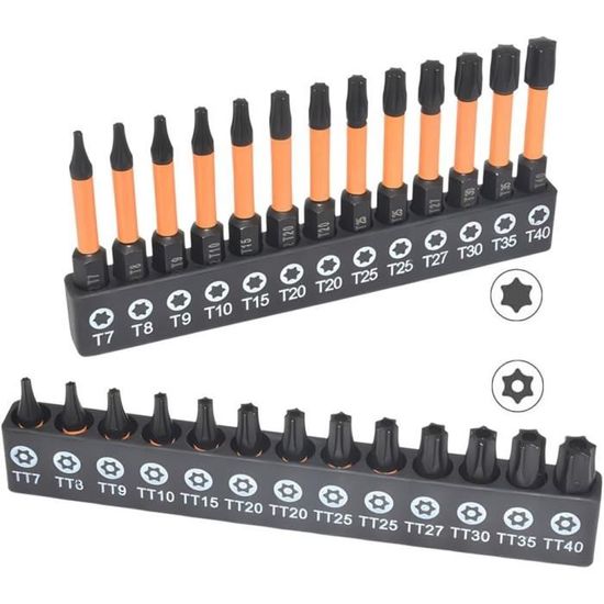 2 Embouts Torx T27 Impact 1/4" Tige Hexagonale Longue - Uxcell - Neuf