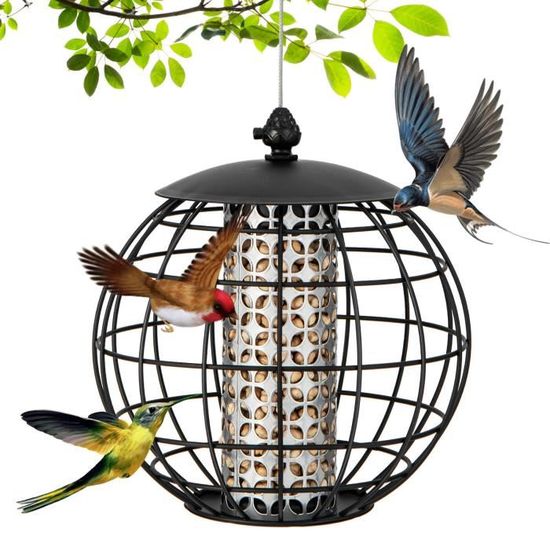 LCSEVEN Mangeoires à oiseaux pour l'extérieur - Anti-écureuils avec