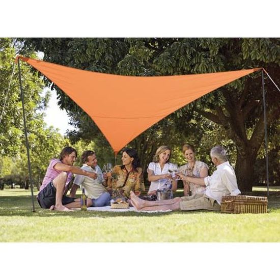 Kit voile d'ombrage triangulaire 3,60 m terracotta