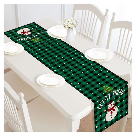 Chemin De Table Moderne Imperméable - 33x120cm - Noir - Décoration Pour Table à Manger, Salle à Manger, Fêtes