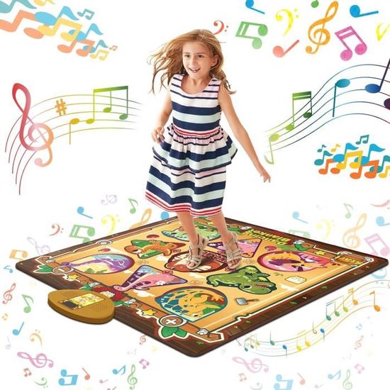 Aucrsozk Tapis De Danse Bluetooth LED Pour Enfants 3-8 Ans – 6 Flèches Lumineuses, Musique, Volume Réglable, Cadeau Fille