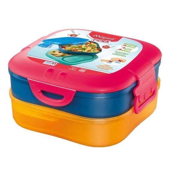 Couverts Enfant Maped Picnik - Acier Inoxydable - Set 3 Pièces (fourchette, Couteau, Cuillère) - Étui Bleu