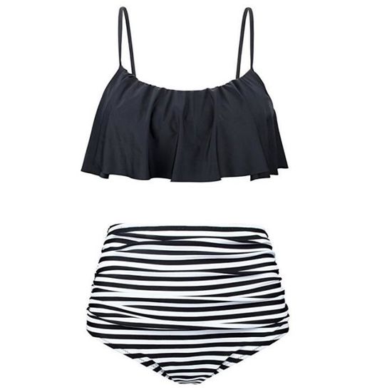 Bas De Maillot De Bain Taille Haute Femme - Bikini Gainant Ventre Plat - Couleur Unie - Élégant Et Ajusté - 4