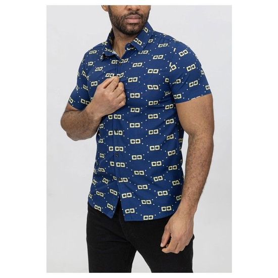 Chemise Hommes Manches Courtes Grande Taille Style Européen Nouveau