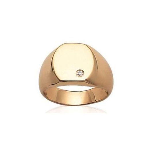 Bague Chevalière En Or Blanc 9 Carats - Poids 4.20 G, Taille 53/54, Neuve Avec étiquettes