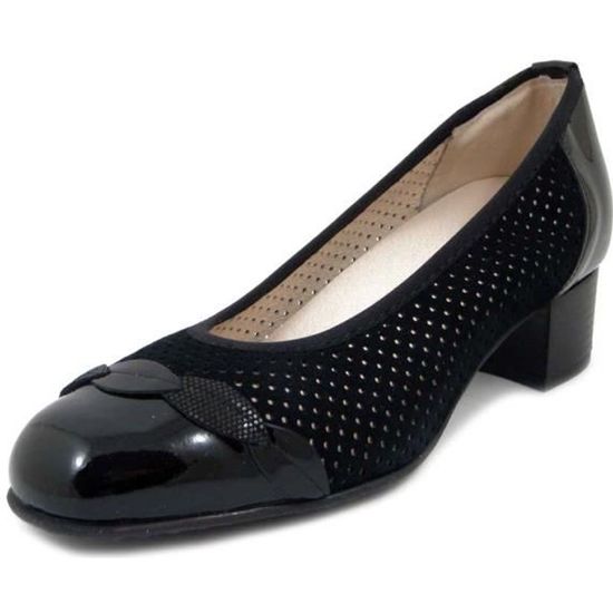 Femmes Cuir Doublé Confortable Ultra Rembourré Semelle Noir Talon Bas ESCARPIN TAILLE 3 4 5 6 7 8 9