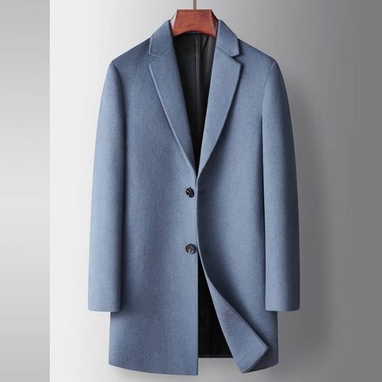 Caban Columbia Laine Mélangée - Bleu Gris - Taille L Homme