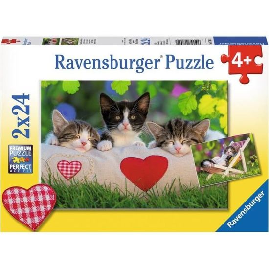 Puzzle 24 pièces - Ravensburger - Sieste des Chatons - Animaux - Enfant - A partir de 4 ans