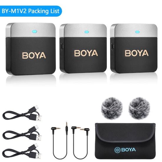 Boya BOYALINK A2 Microphone Cravate Sans Fil 2-en-1 Pour IPhone, Android, Appareil Photo - Vlogging YouTube Live