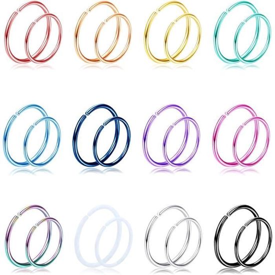 6 Pièces/ensemble En Acier Chirurgical 20g Anneaux De Nez Goujons Vis