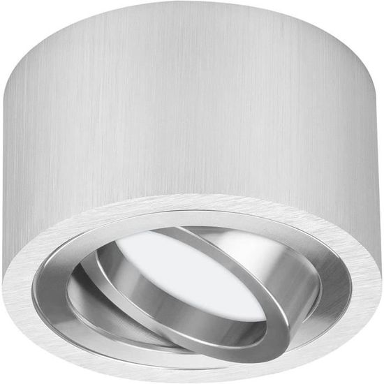 TEVEA LED Spots Encastrables Ultra Plats | 3.5W 300 Lm 230V | Cadre Argent - Blanc Chaud | Lot De 5 Spots