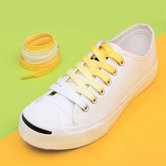 LACET DE CHAUSSURE YELLOW Lacets lumineux degrades pour adultes et enfants lacets blancs unisexes pour chaussures cordes decontra Cdiscount Chaussures