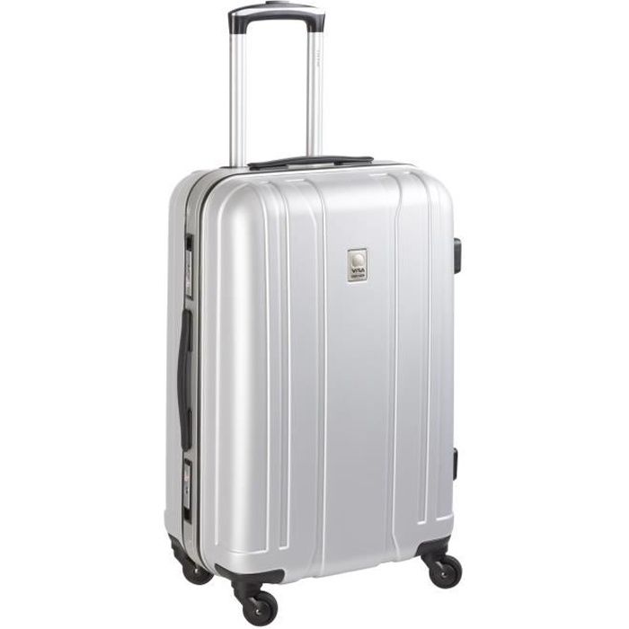 DELSEY Valise Trolley Rigide ABS 4 Roues 65cm AEROBIS Argent