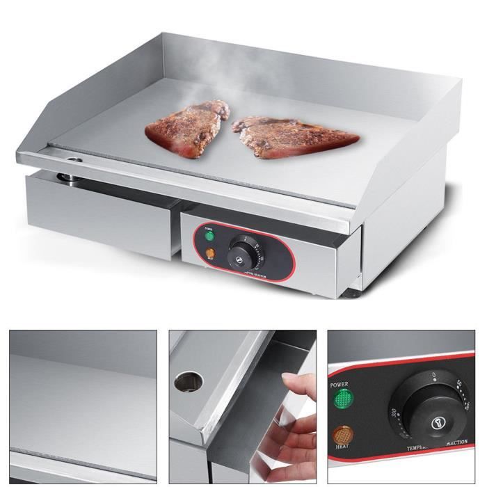 PLANCHA Électrique Plaque de Cuisson Grille Pique-nique Barbecue 3KW
