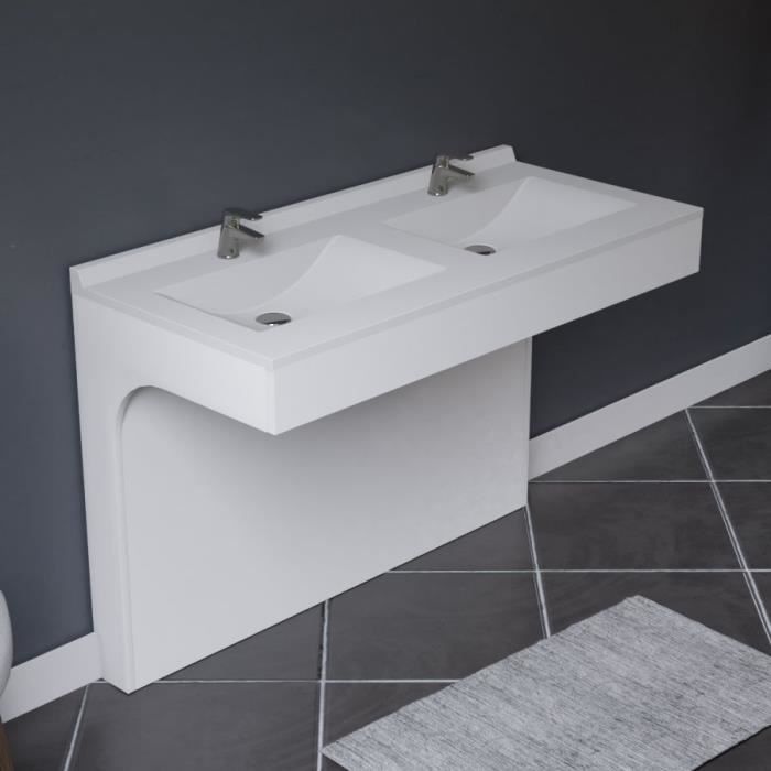 Caisson double vasque EPURE 120 - Blanc brillant