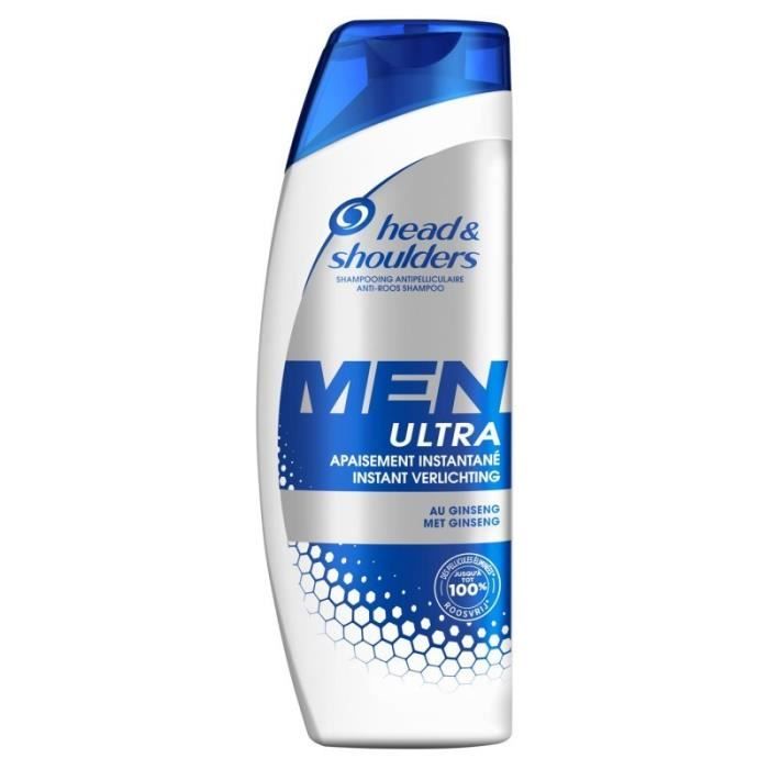 Head & Shoulders Shampooing Antipelliculaire Men Ultra Apaisement Instantané au Ginseng 500ml (lot d