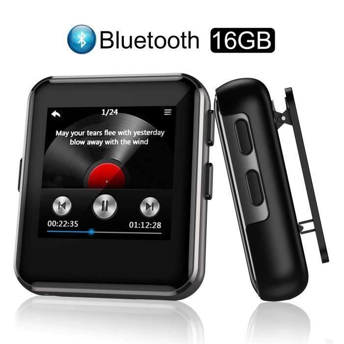 Arbily Lecteur MP3 Bluetooth, 16 Go Lecteur de Musique Hi-FI Lossless Sound avec Écran Tactile de 1,54 - E-Book Vidéo