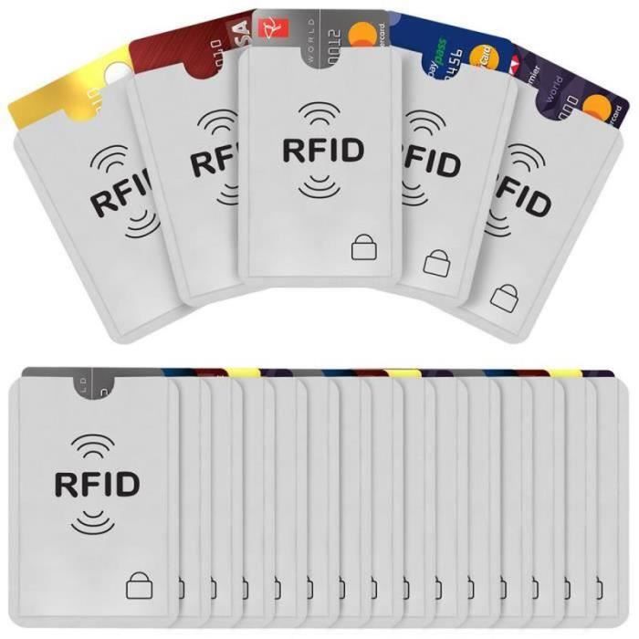 NX09302-Etui carte bancaire anti piratage,20PCS RFID Protector Case Étui Sécurisé pour Carte de Crédit