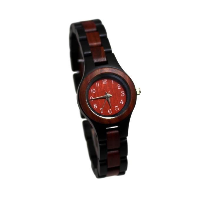 Montre en Bois Naturel de Santal Femme Watch à Quartz