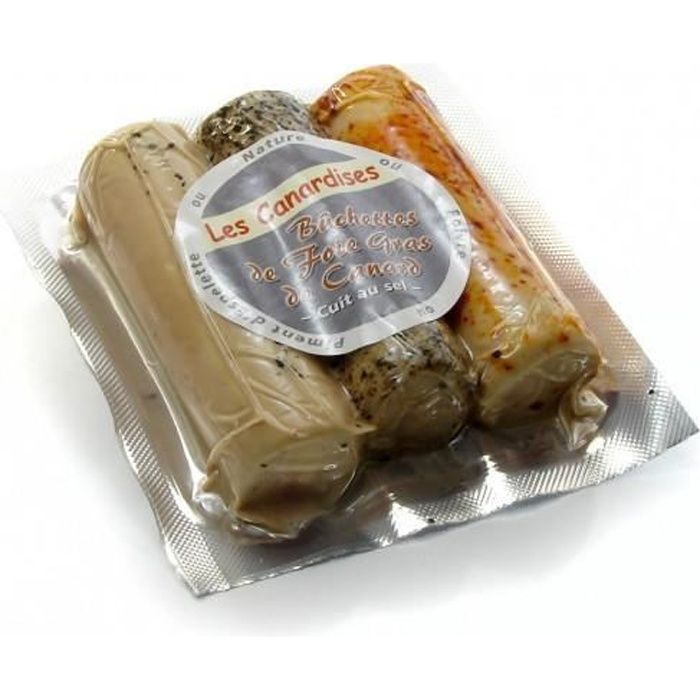 3 Rouleaux de foie gras entier cuits au sel 150g