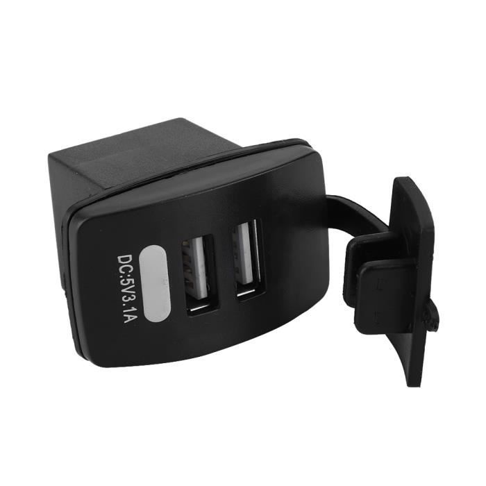 Fdit Chargeur USB de voiture Prise de courant étanche double prise de chargeur USB 3.1A pour voiture bateau mobile