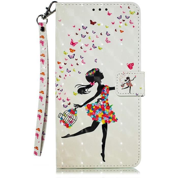 Etui Apple iPhone X-XS,Coque Housse Pochette Cuir pour iPhone X XS Etuis Rabat Housse Telephone iPhone X-iPhone 10-iPhone XS-#1Fille