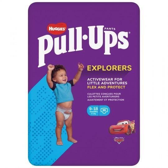HUGGIES PULL-UPS Couches bébé garçon - Taille 4 - 9 à 18 mois - 8 à 12 kg - Le paquet de 36 couches