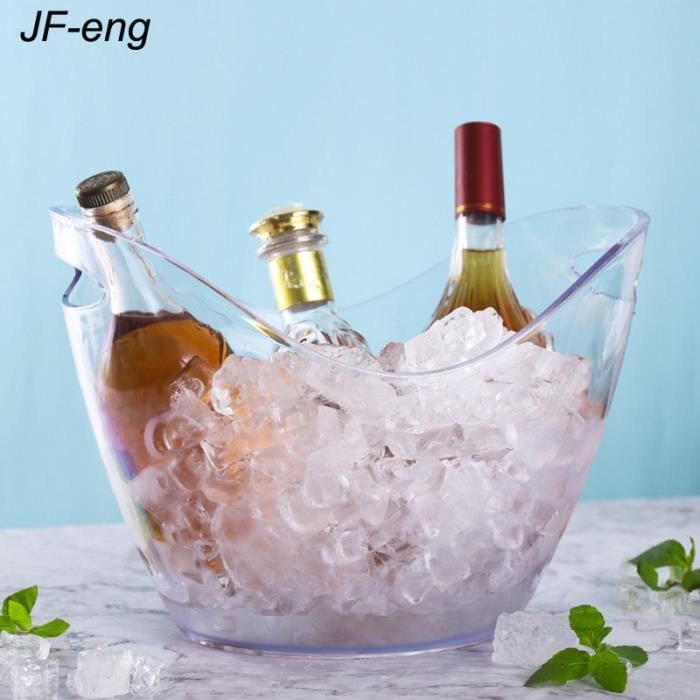JF-eng 8L Seau à Glace pour Champagne , Transparent , Rafraîchisseur , Tenir au Frais,pour Champagne , vin , Boissons , bière
