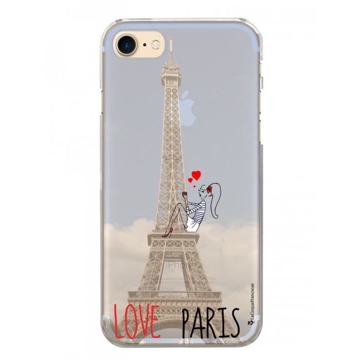 Coque rigide transparent Love Paris iPhone 7-8
