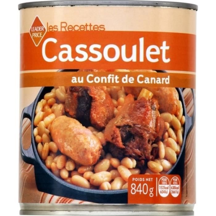 Cassoulet au confit de canard 840g Leader Price