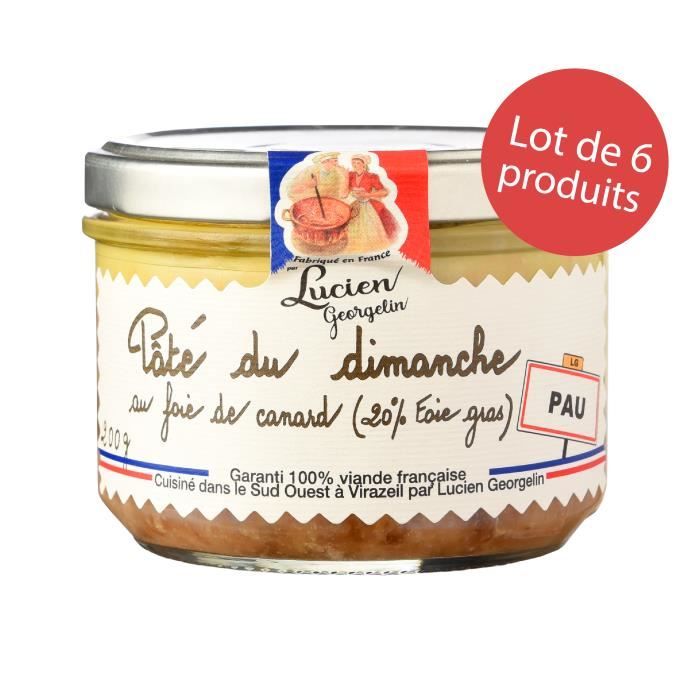 LOT 6 x PATE DU DIMANCHE AU FOIE GRAS - PAU - 200G VEILLES CONSERVES D'AUTREFOIS