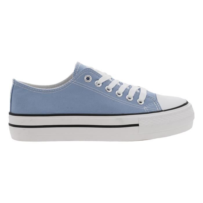 Baskets basses femme en toile Les Petites Bombes Davia bleues