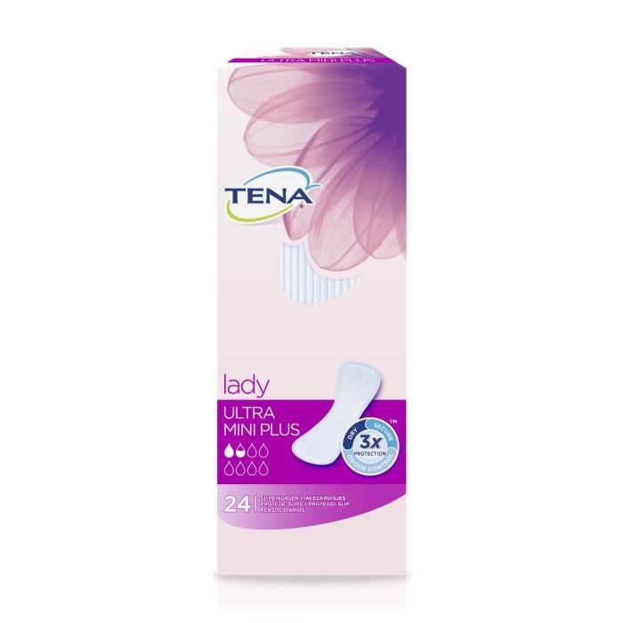 Protège-slips pour fuites urinaires TENA Ultra Mini Plus - Incontinence légère - Lot de 24